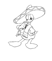 A coloring page of donald duck